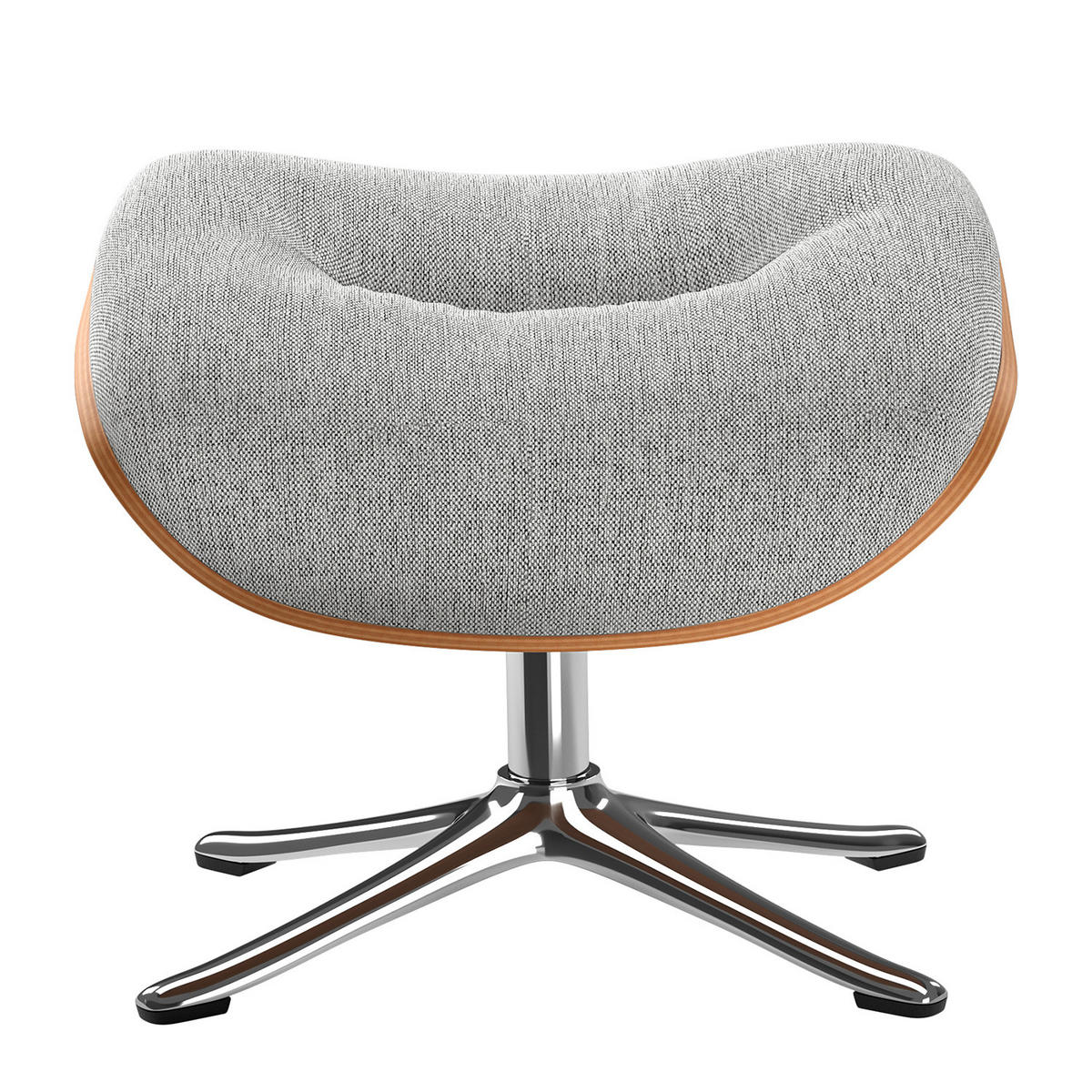 POLSTERHOCKER - Chromfarben/Hellgrau, Textil/Metall (44/39/42cm) - home24