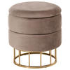 POUF Taupe Elgin - Taupe/Goldfarben, Textil (37/42/37cm) - Beliani