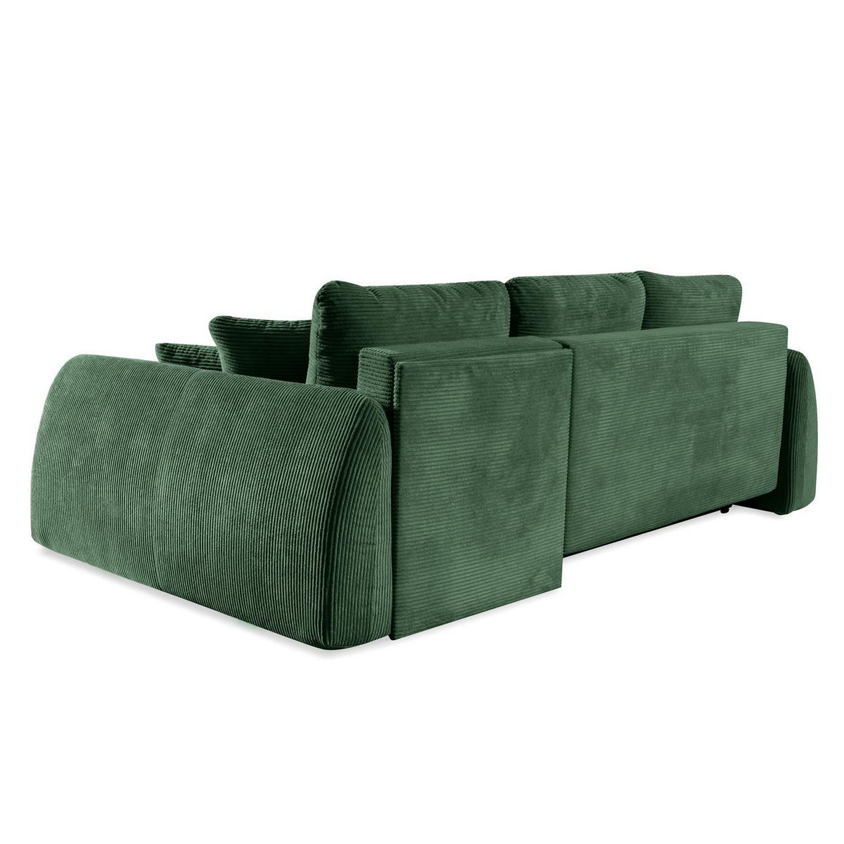 ECKSOFA Luna Grün, mit Schlaffunktion - Grün, Holzwerkstoff/Textil (252/155cm) - Bettso