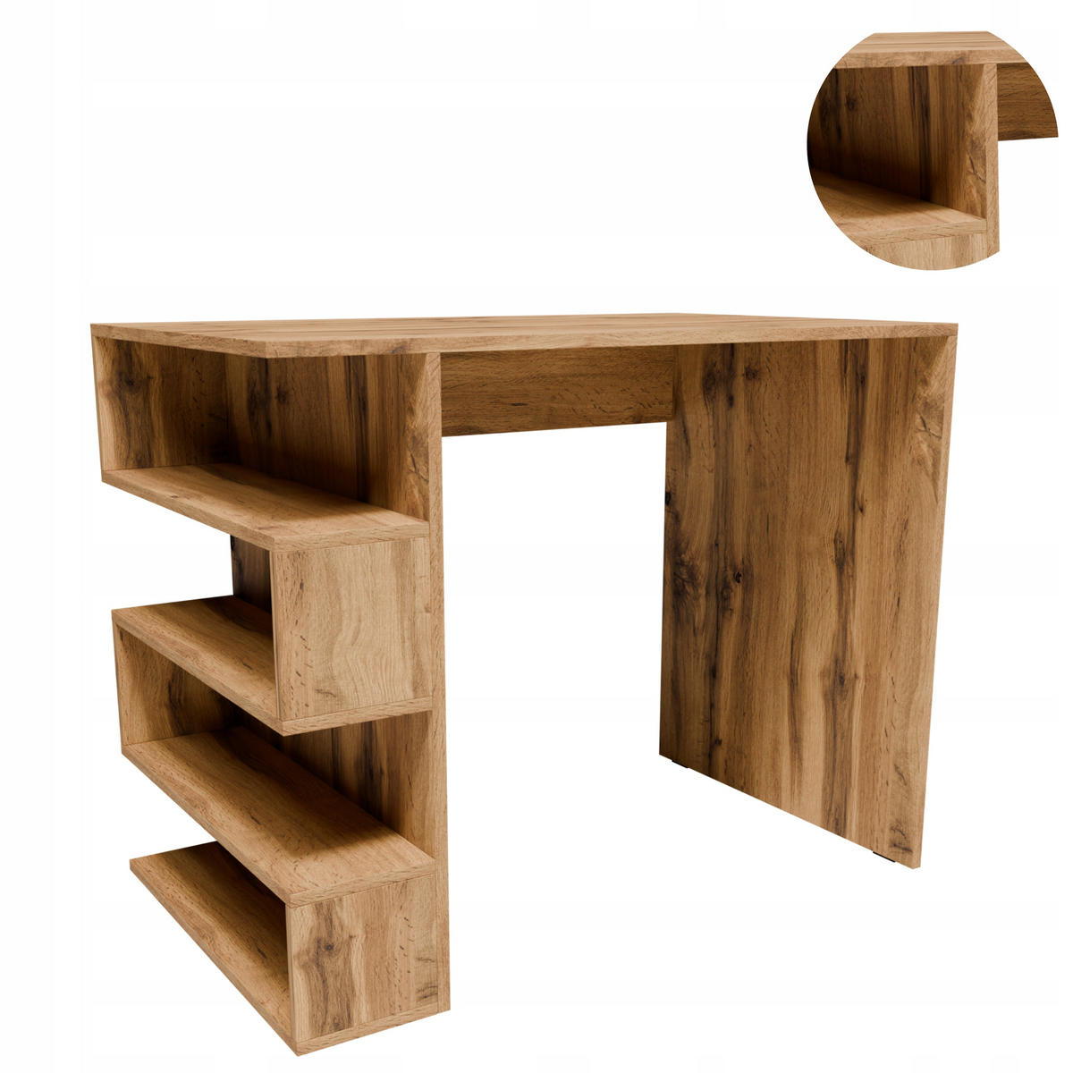 SCHREIBTISCH CR3-STERN T-12 Wotan Eiche 90/56/73,9 cm - Eiche Wotan, Holzwerkstoff (56/90/73.9cm)