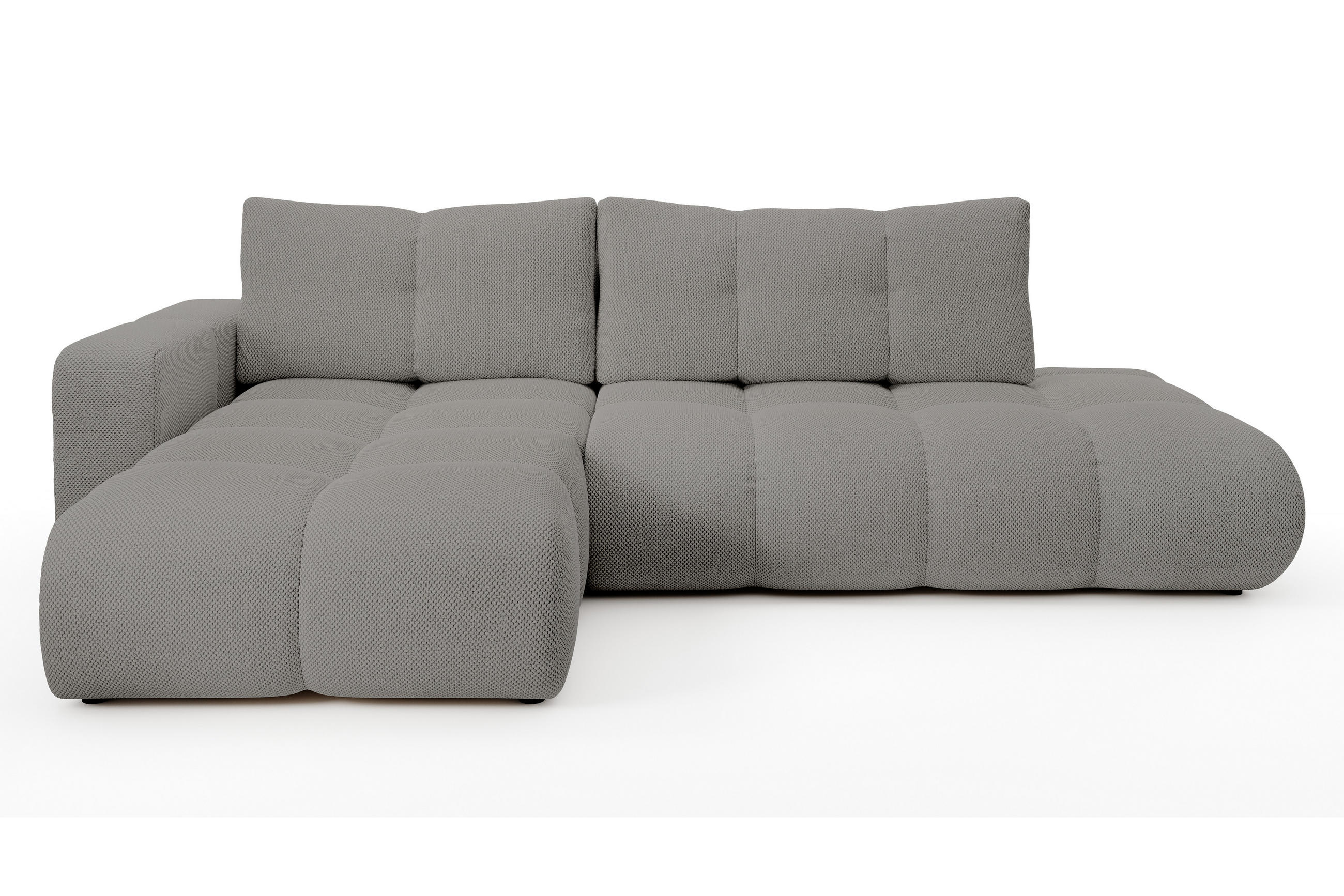 ECKSOFA L Form Hosio Grau 286/177/88 cm Links mit Schlaffunktion - Schwarz/Grau, Kunststoff/Textil (177/286cm) - AX Living