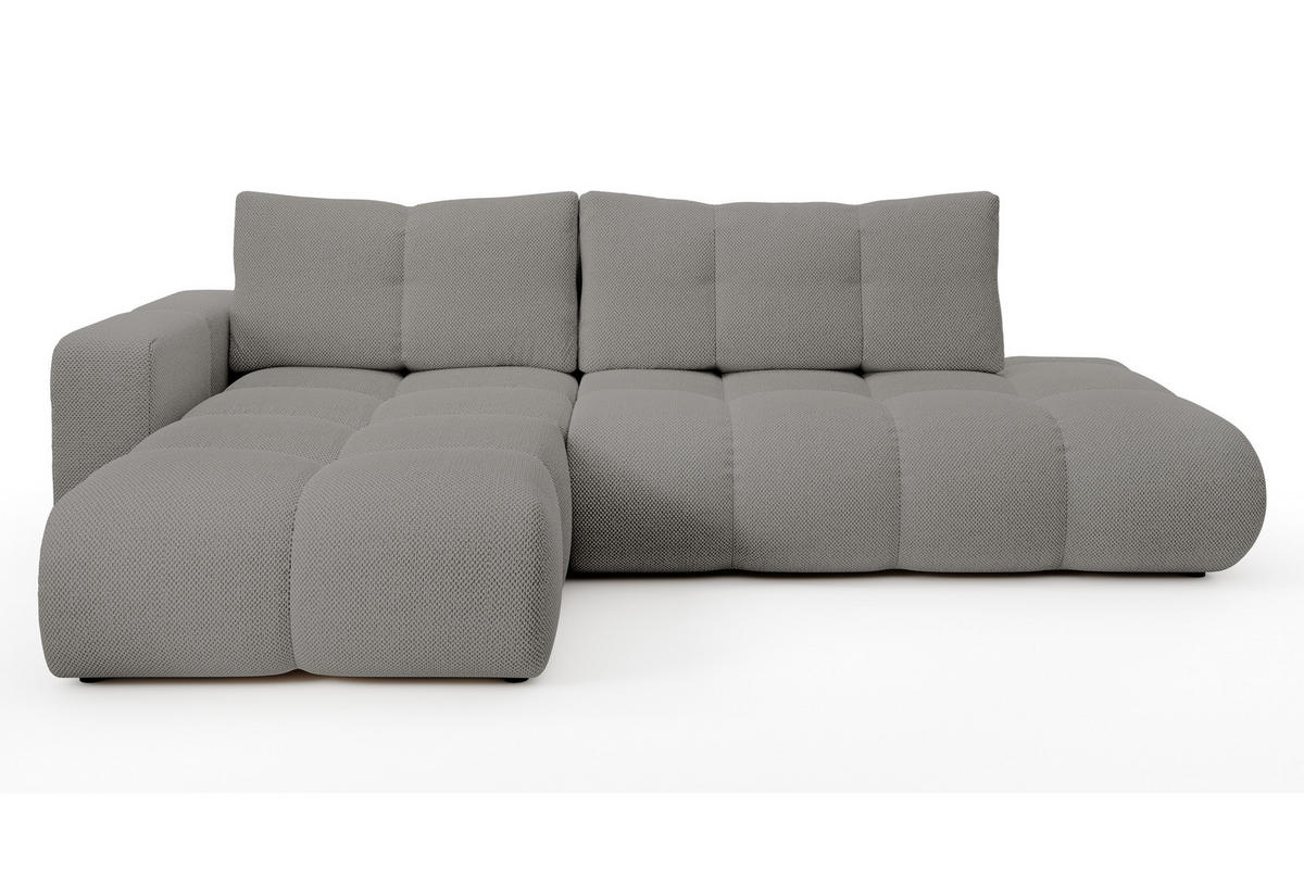ECKSOFA L Form Hosio Grau 286/177/88 cm Links mit Schlaffunktion - Schwarz/Grau, Kunststoff/Textil (177/286cm) - AX Living