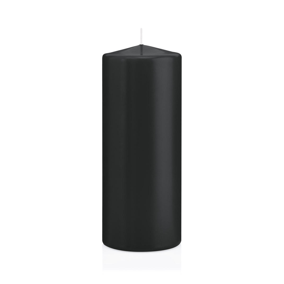 STUMPENKERZEN Schwarz Ø 78 x 200 mm, 8 Stück - Schwarz, Paraffin (8/20cm) - Wiedemann Kerzen