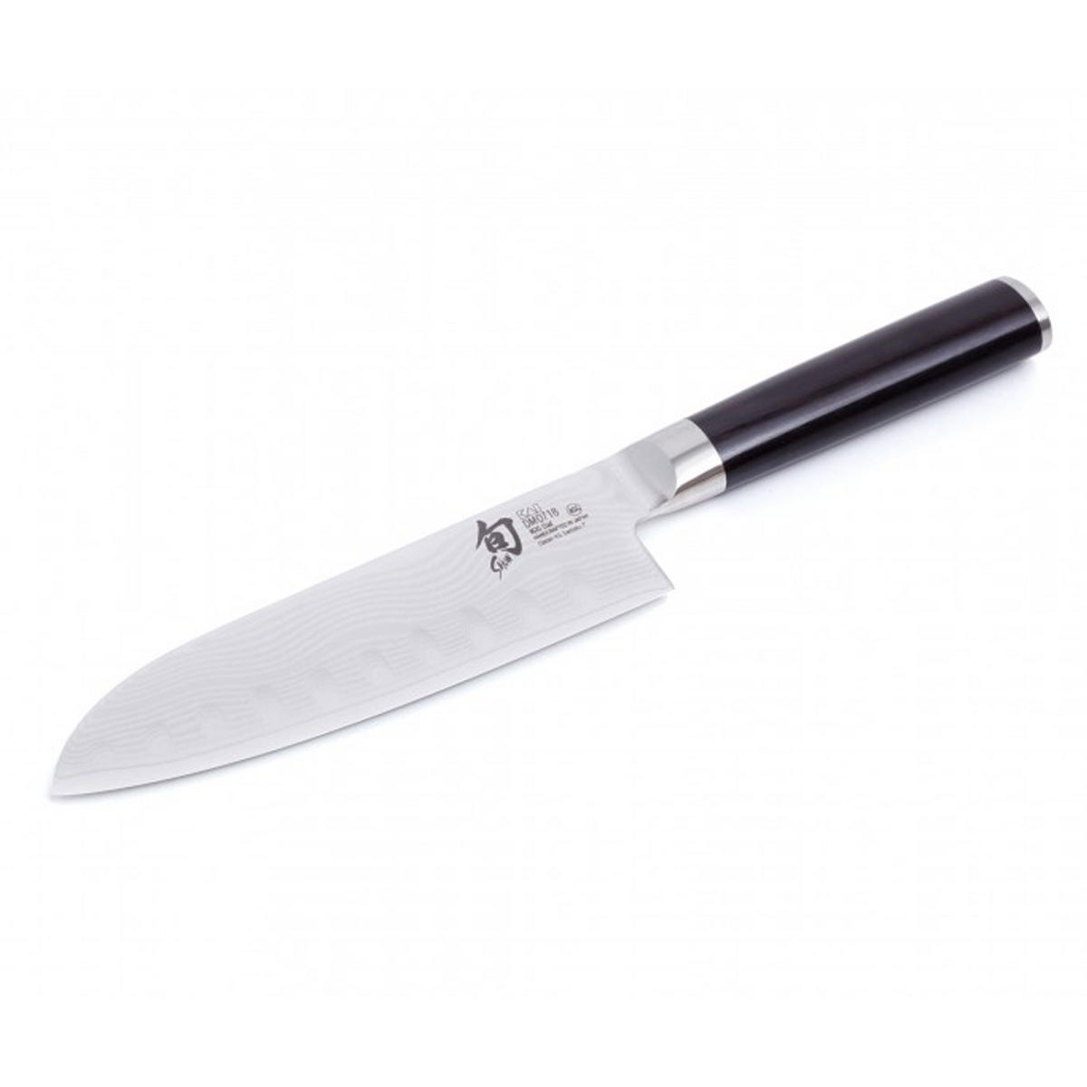 KOCHMESSER Shun Classic Santoku mit Kullenschliff, 18 cm - Silberfarben, Metall (15.5cm) - Kai Messer
