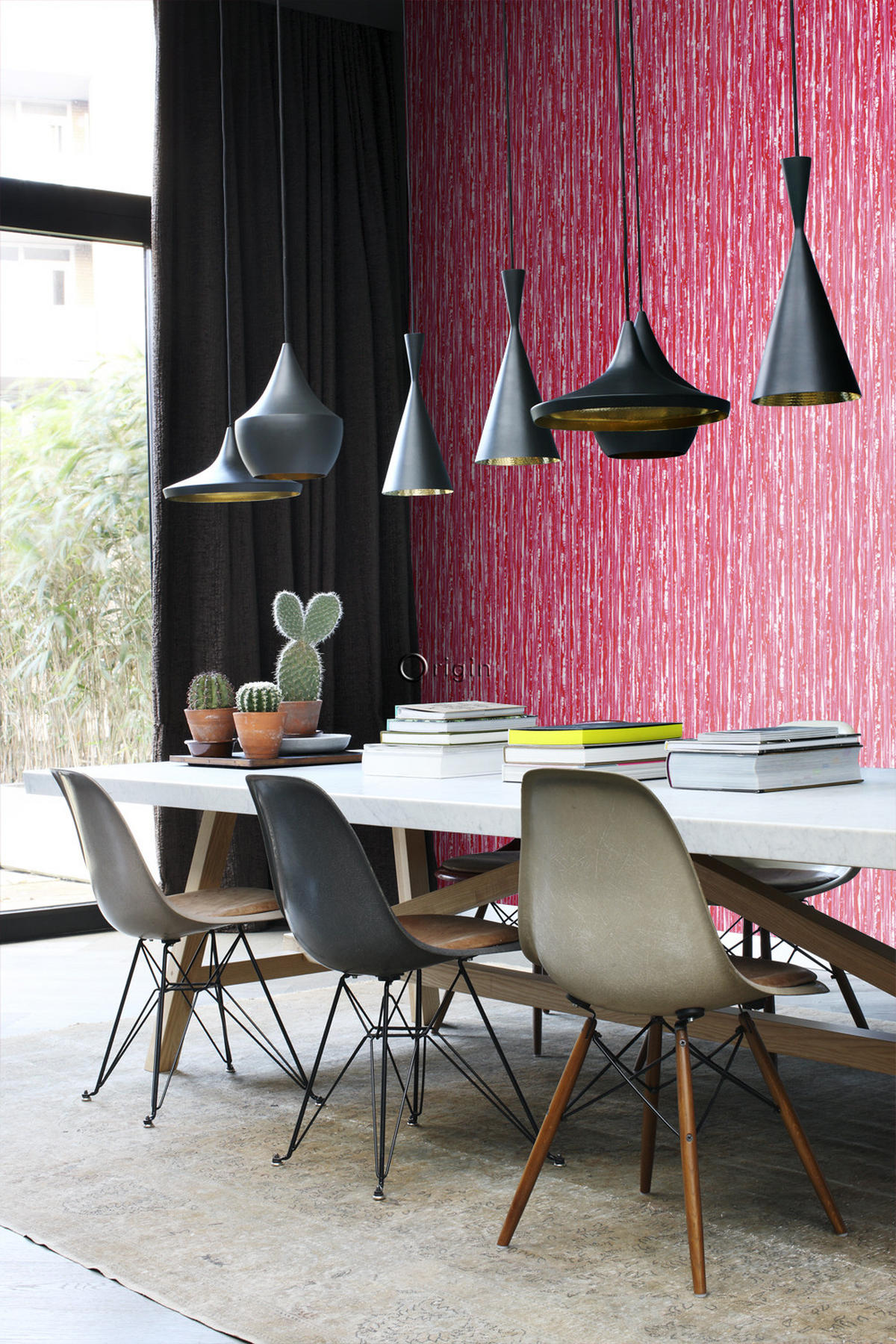 TAPETE Streifen 53 cm x 10.05 m - Pink, Papier (53/1000cm) - Origin Wallcoverings