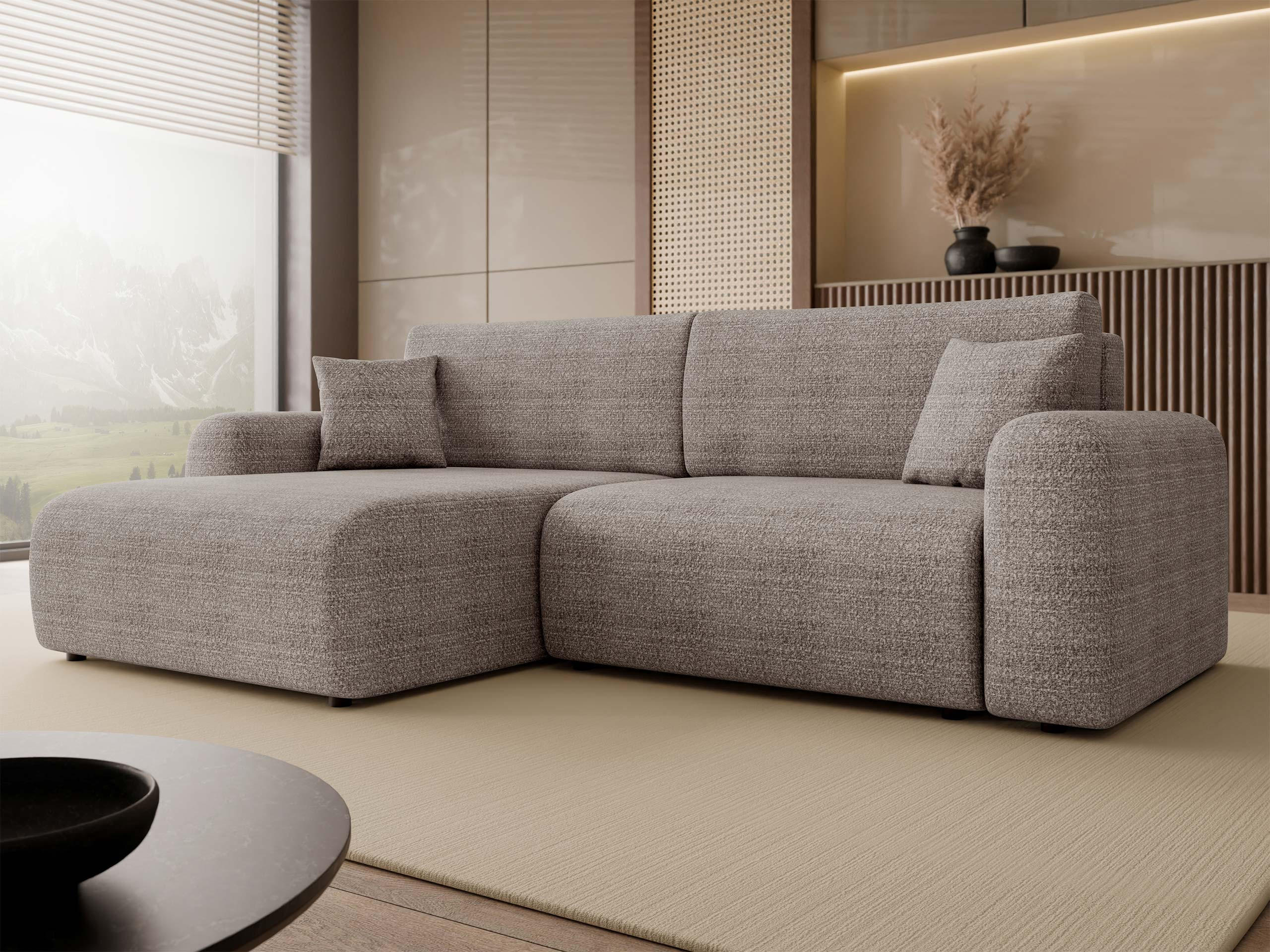 ECKSOFA Floryn L - Schwarz/Grau, Holz/Kunststoff (245/145cm) - MIRJAN24