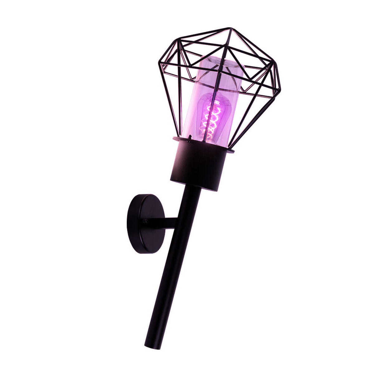 LED AUSSENLEUCHTE Horace Schwarz Gitter - Schwarz, Metall (28.5/22.5/28.5cm) - Globo Lighting