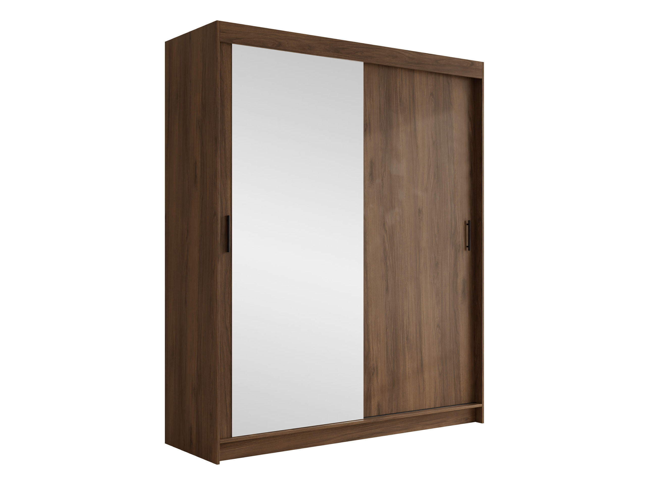 SCHIEBETÜRENSCHRANK Infinity II 180 - Nussbaumfarben/Schwarz, Holzwerkstoff/Kunststoff (180/200/58cm) - MIRJAN24