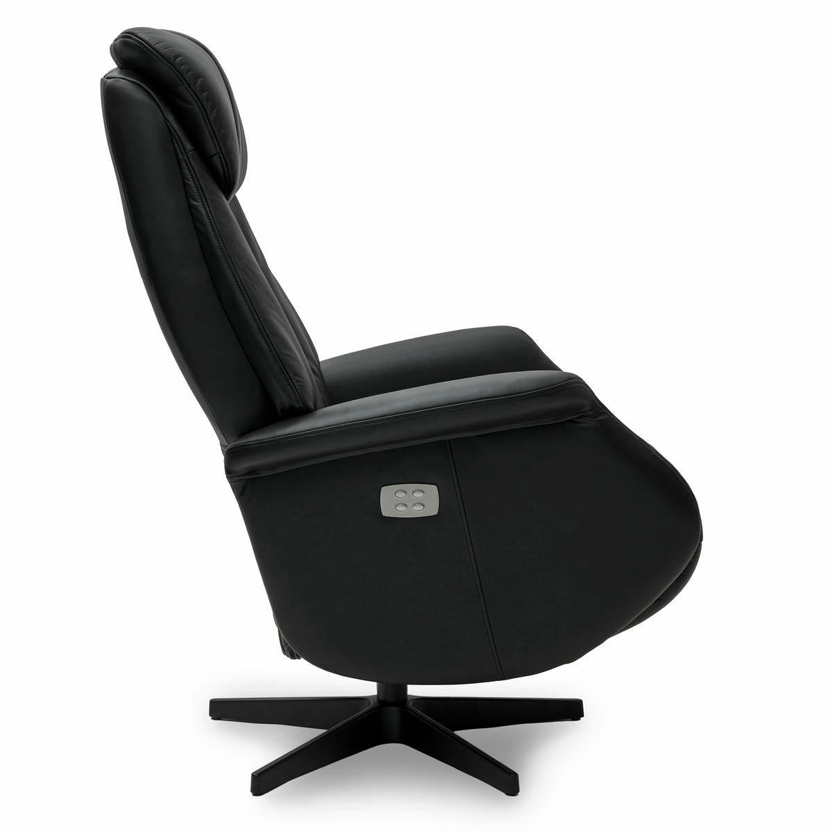 RELAXSESSEL Echtleder Schwarz - Schwarz, Leder/Metall (76/115/83cm) - Furnhouse