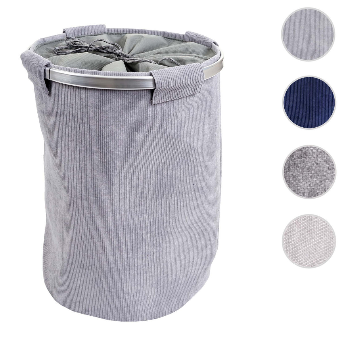 KOŠ NA PRÁDLO S SIETOU 65L Sivý - sivá, textil (39/55/39cm) - MCW