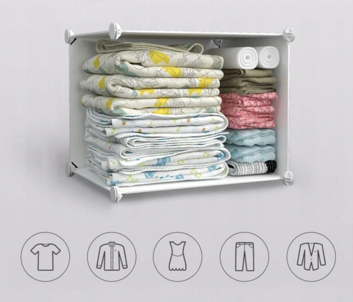 KLEIDERSCHRANK weiß 147/75/47 cm - Weiß, Kunststoff (75/147/147cm) - MUVU