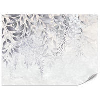 FOTOTAPETE für Schlafzimmer Subtile Rankenblätter Grau 250x175 - Weiß/Grau, Papier (250/175cm) - Muralo