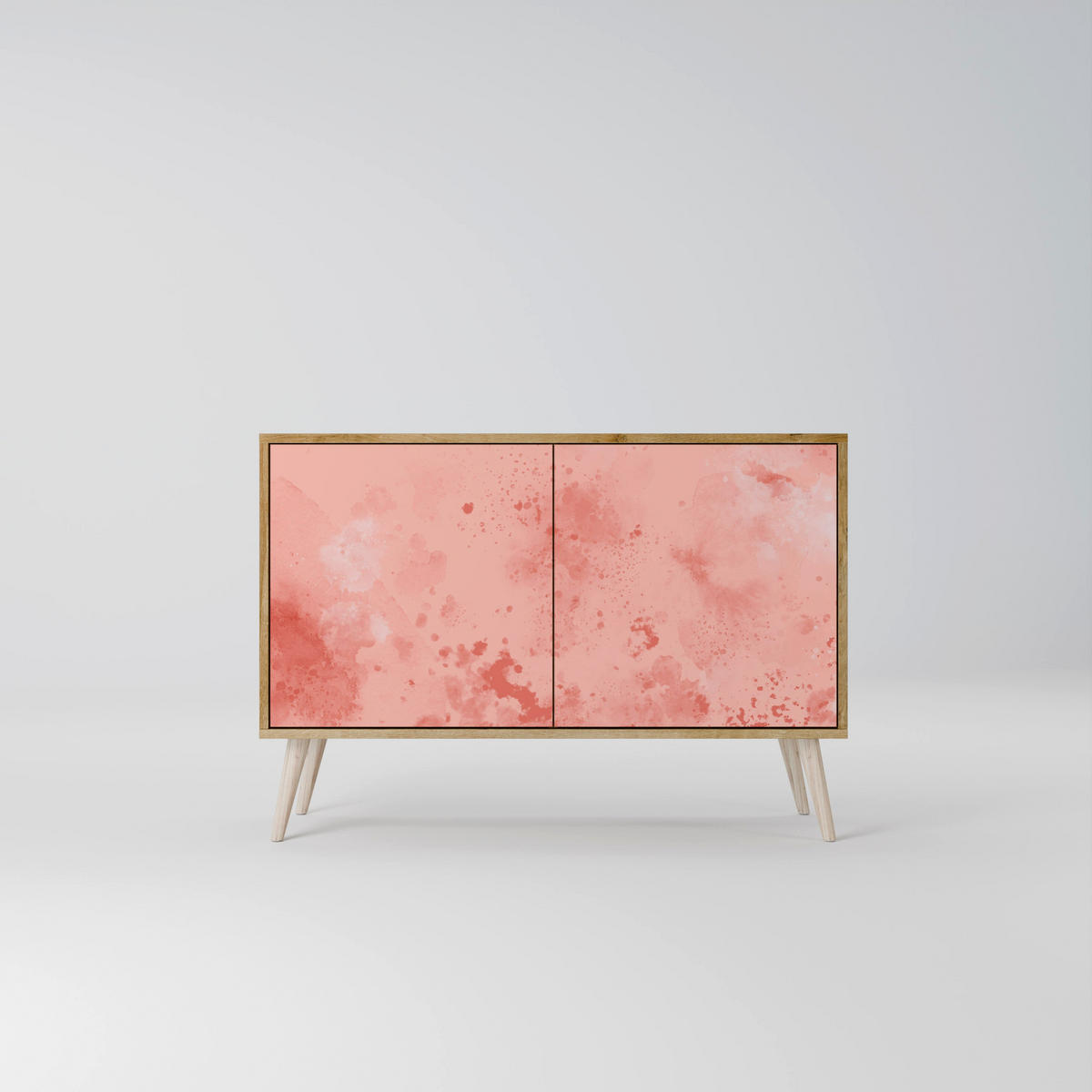 SIDEBOARD CRANE DANCE, Eicheneffekt, 111x42x77,5 cm, 2 Türen - Eichefarben/Buchefarben, Holzwerkstoff/Buchenholz (111/77.5/42cm) - SpaceRebels