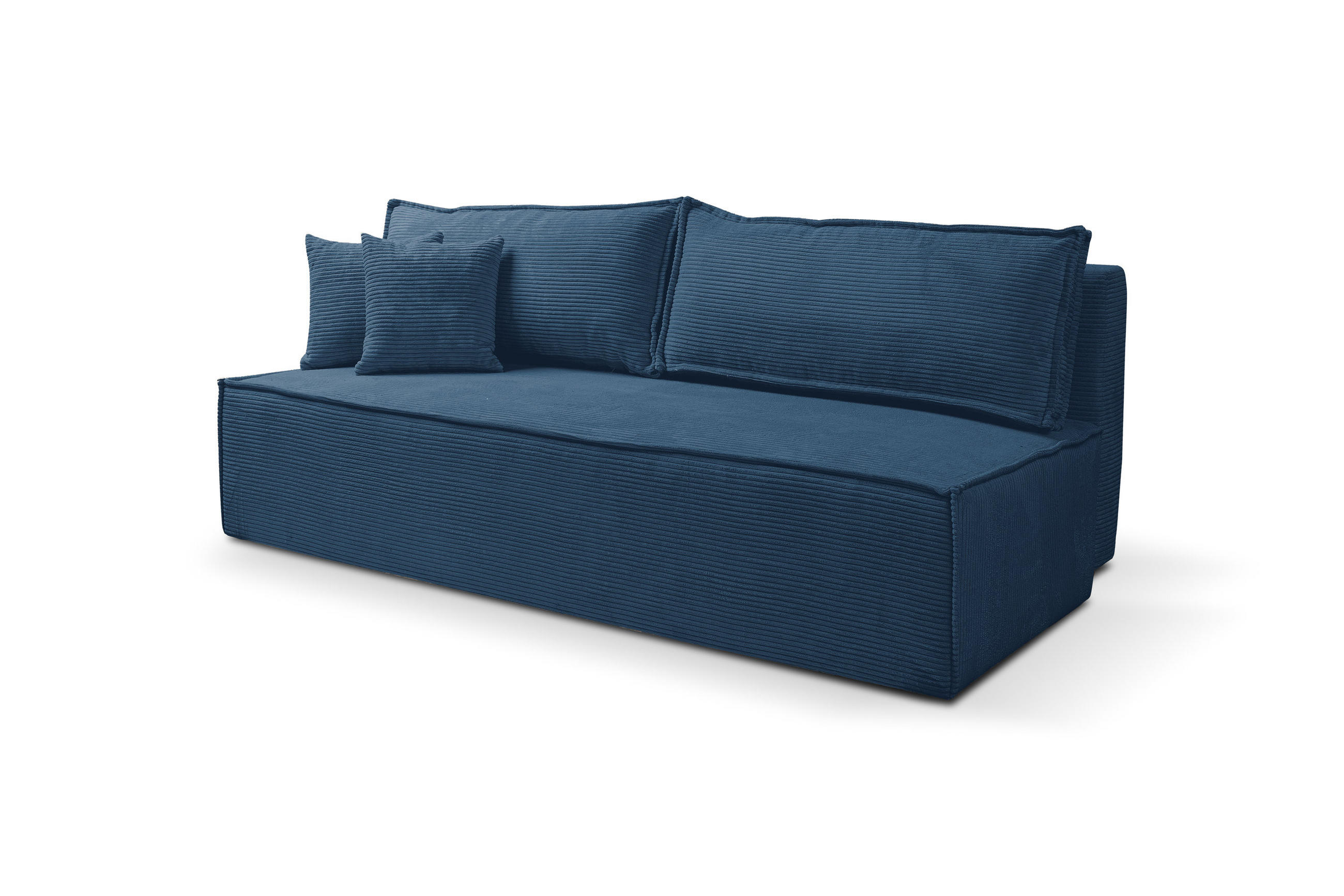 SCHLAFSOFA TIMO, Sofa mit Schlaffunktion und Bettkasten, Farbe: Blau, Cordstoff - Blau, Textil (200/80/93cm) - VENASI MÖBEL