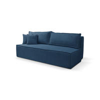 SCHLAFSOFA TIMO, Sofa mit Schlaffunktion und Bettkasten, Farbe: Blau, Cordstoff - Blau, Textil (200/80/93cm) - VENASI MÖBEL