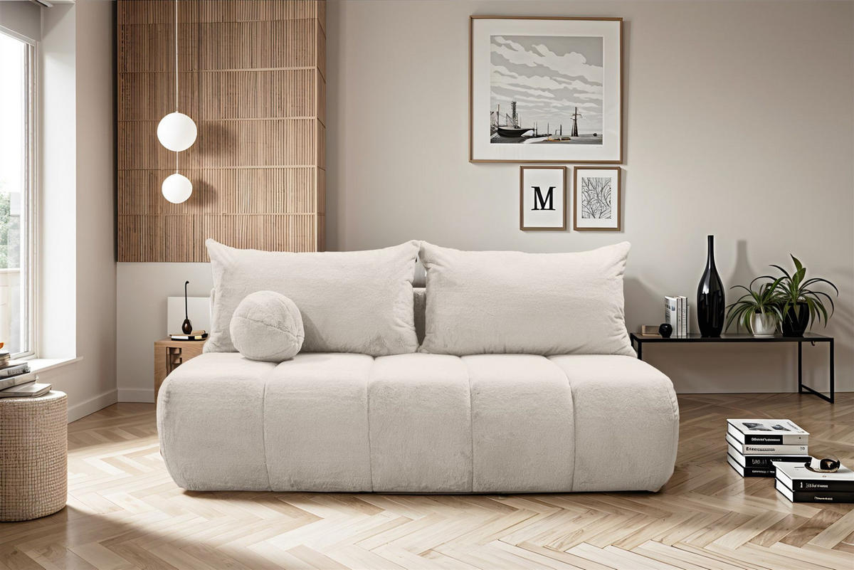 SCHLAFSOFA Anzia - Creme, Holzwerkstoff/Textil (205/97/85cm) - Fun Möbel