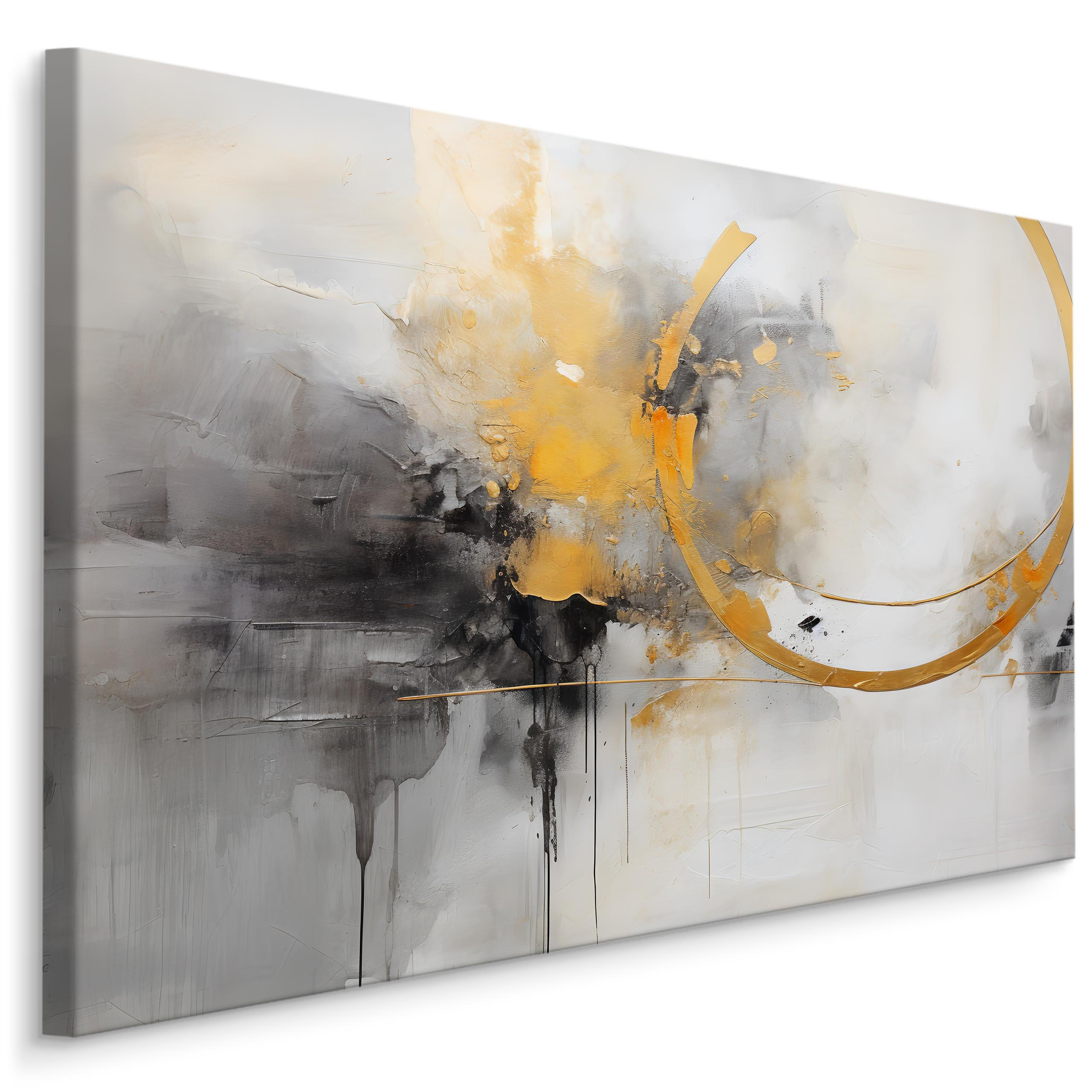 Muralo Leinwandbild Schwarz, Weiß, Beige 100x70 cm
