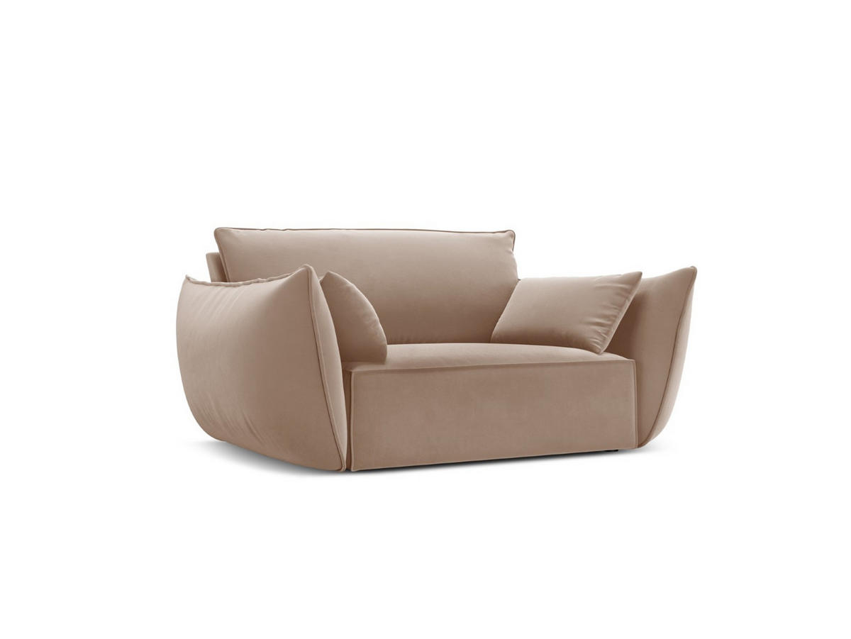 SESSEL Kaelle aus Samt beige - Beige, Textil (100/85/128cm) - Micadoni