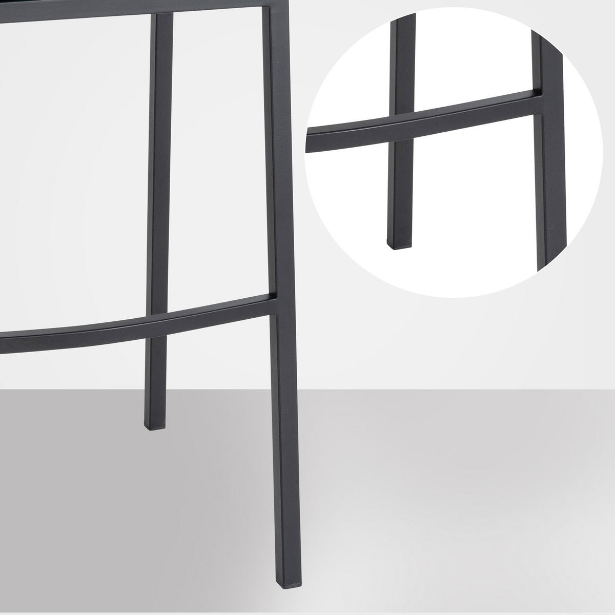 BARHOCKER Damaskus Samt mit 4-Fuß Gestell grau - Schwarz/Grau, Textil/Metall (64/110/48cm) - TPFLiving