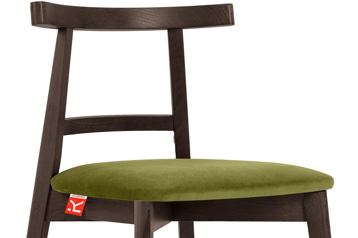 ESSTISCHSTÜHLE LILIO 2 St Vintage, Buchenholz / Stoff - Dunkelbraun/Olivgrün, Holz/Textil (47/76/45cm) - KONSIMO®