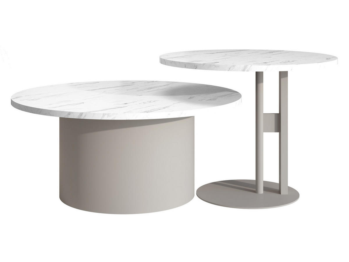 COUCHTISCH-SET Monar Cashmere - Kaschmir/Weiß, Holzwerkstoff/Metall (58/58/45cm) - MIRJAN24