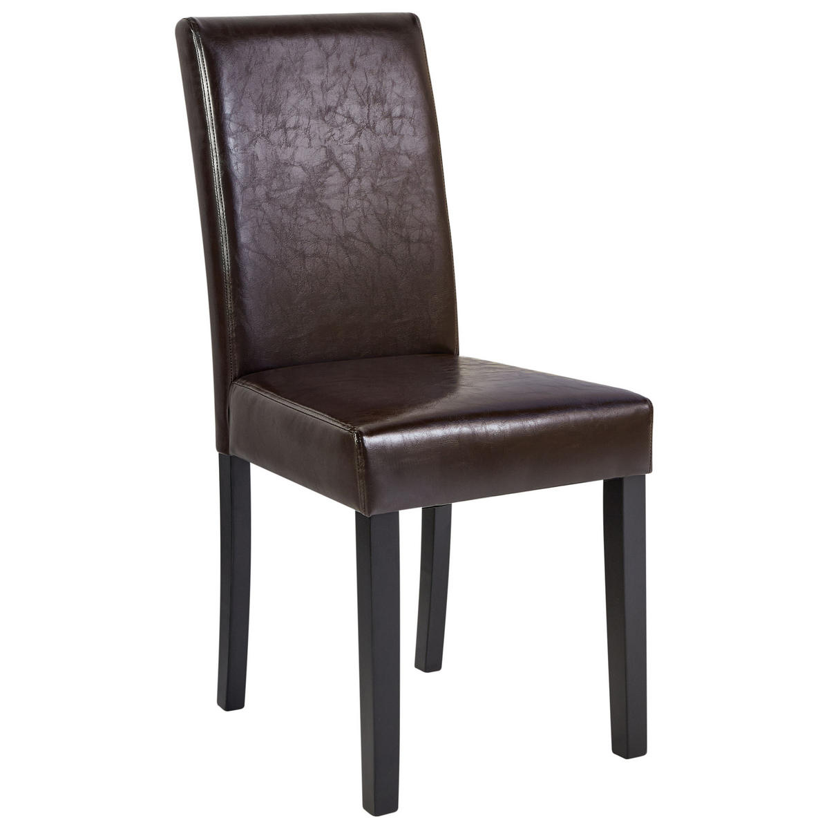 ÉTKEZŐSZÉK 2 darabos Szett Műbőr Sötétbarna Broadway - barna, textil/fa (42/93/59cm) - Beliani