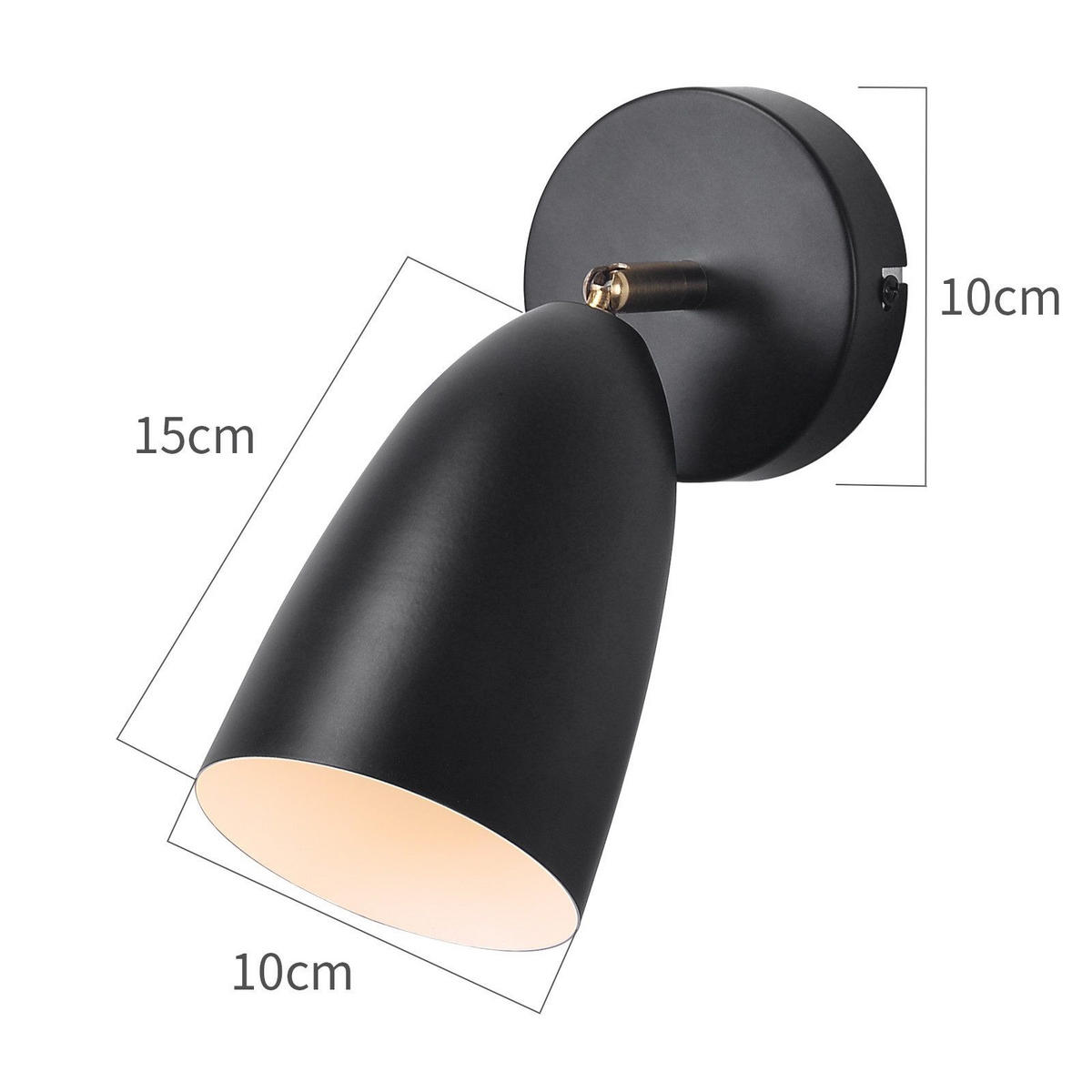 WANDLEUCHTE Filament 20/10/10 cm - Schwarz, Metall (10/10/20cm) - ZMH