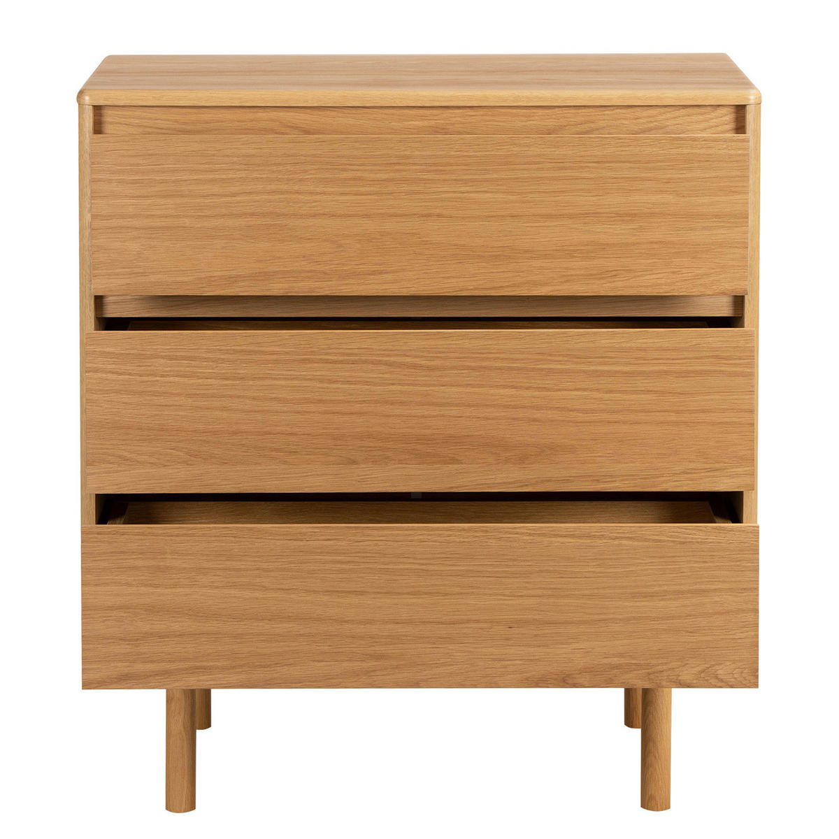 KOMMODE - Echtholzfurnier - Eiche - Braun, Holz/Holzwerkstoff (80/86/40cm) - home24
