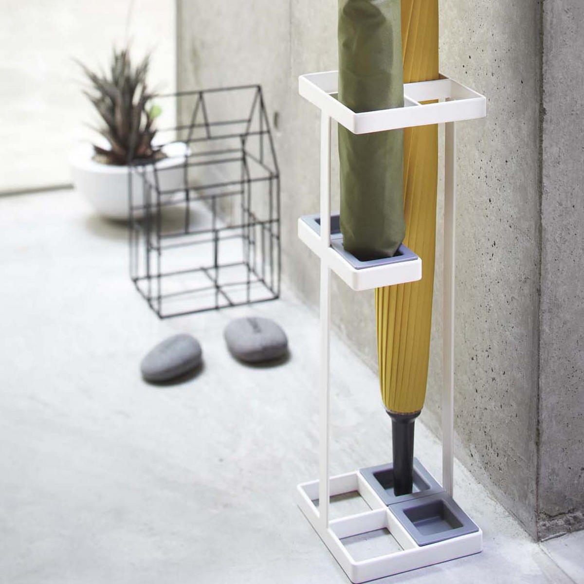 SCHIRMSTÄNDER Tower 7639 Weiß Metall 36/11/11 cm - Weiß, Metall (11/36/11cm) - Yamazaki