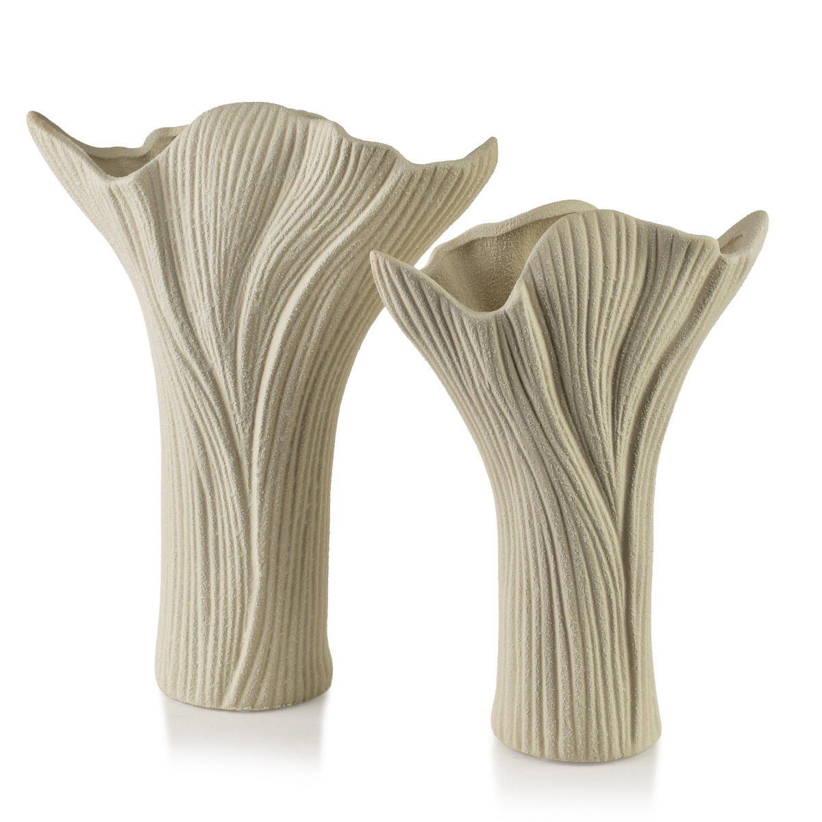 VASE Manon Beige 24/9/30cm Polyresin - Beige, Kunststoff (32cm) - Mondex