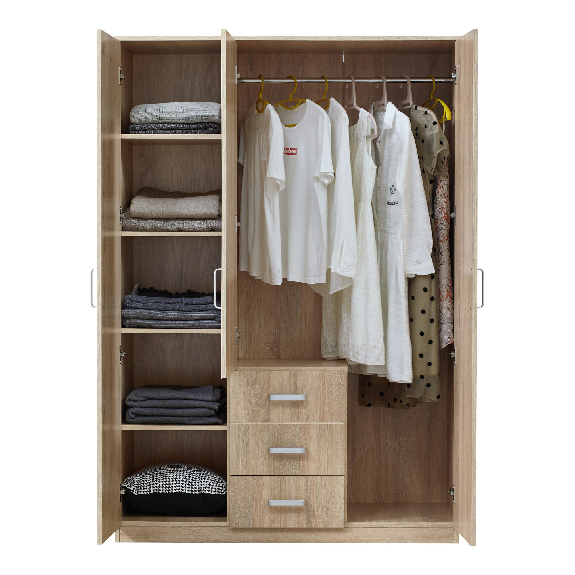KLEIDERSCHRANK Bodolz - Sonoma Eiche, Holzwerkstoff (120/176/52cm) - [en.casa]