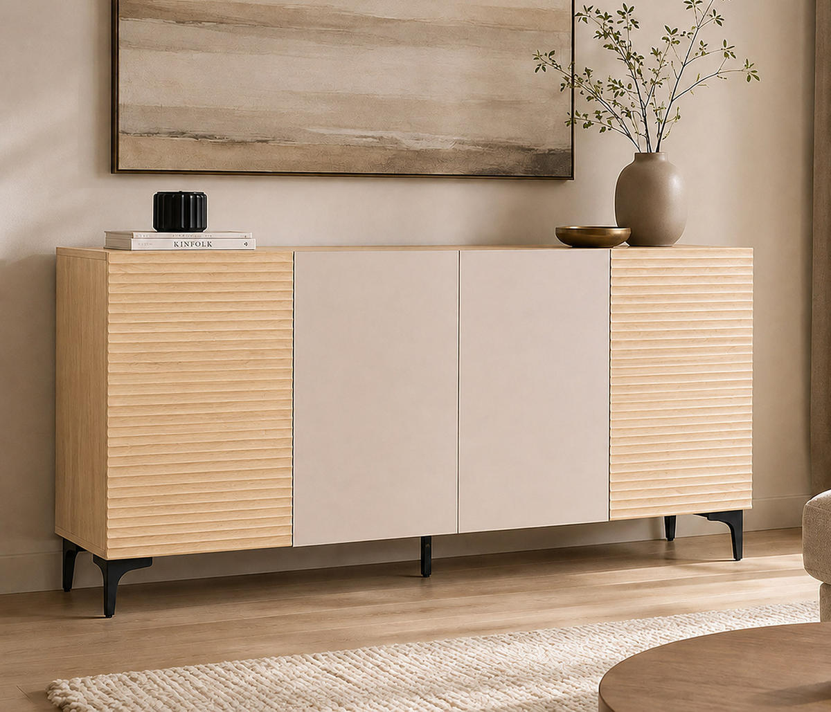 SIDEBOARD Eiche Dekor - Eiche Wotan, Holz (160/80/42cm) - MCW