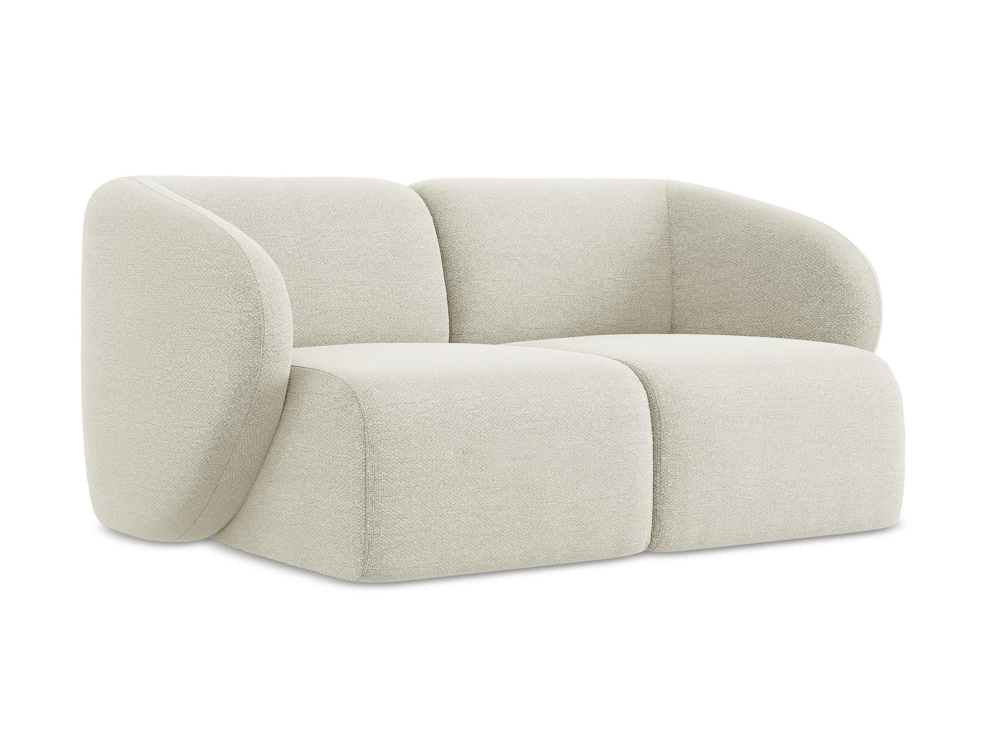 2-SITZER-SOFA Bouclé Stoff Beige - Sandfarben/Schwarz, Holzwerkstoff/Kunststoff (174/75/94cm) - Makamii