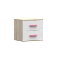 KINDER-NACHTTISCH INGE 22 55/50/44 cm Weiß+Sonoma/Rosa - Weiß/Rosa, Holzwerkstoff (55/50/44cm) - Deine Möbel 24