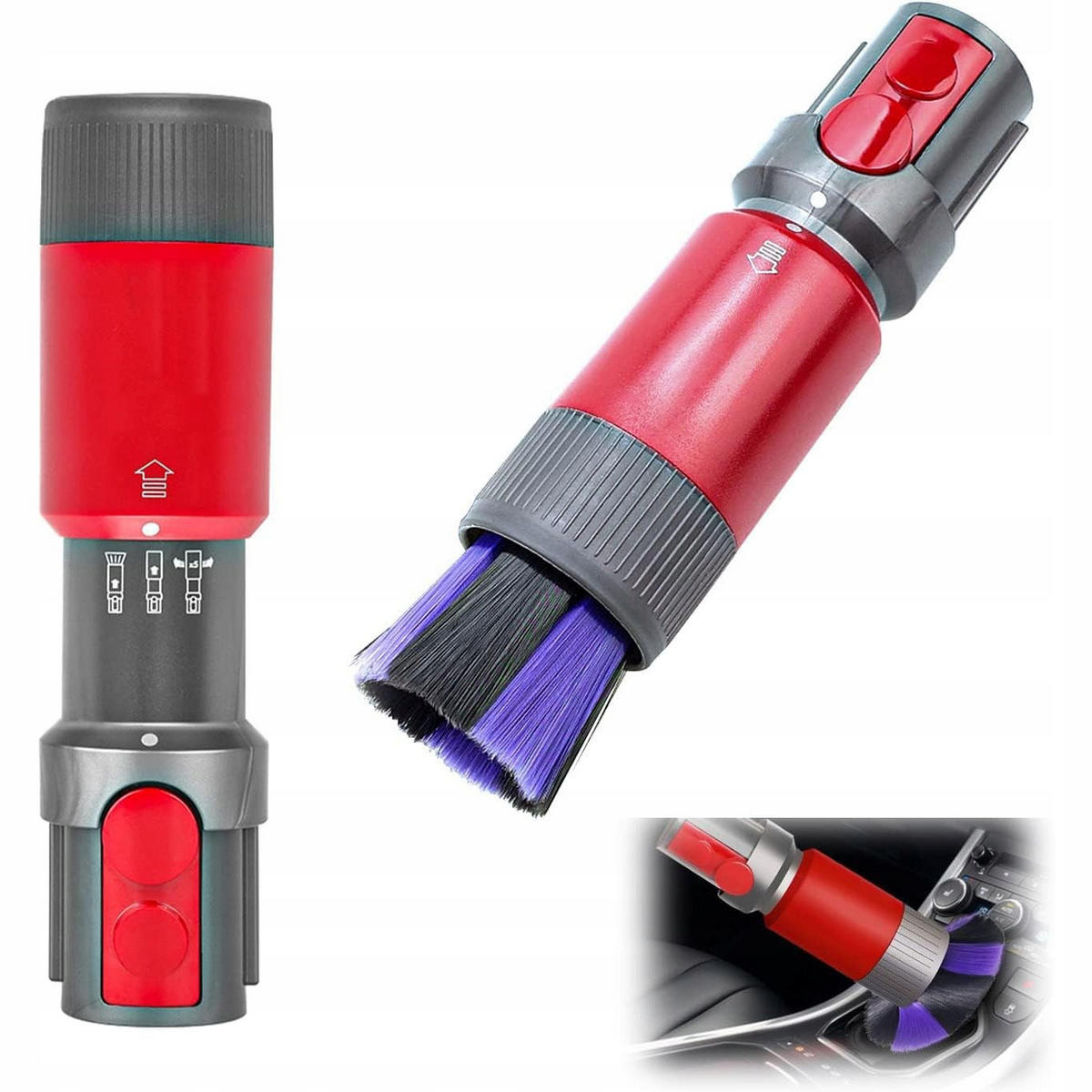 BÜRSTE V8/V10/V11/V12/V15 Staubbürste, antistatische PBT-Borsten 0,05 mm, abnehmbar, Softrolle - Multicolor, Kunststoff/Metall (10/10/10cm)