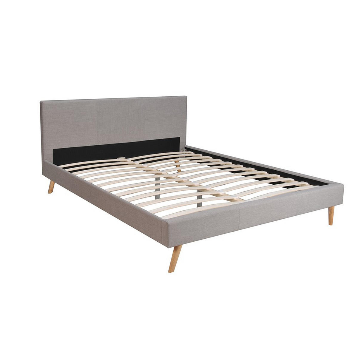 BETT FJORD/ BETT 140X190 MIT LATTENROST - HELLGRAU - Grau, Holzwerkstoff (140/190cm) - Weber Industries