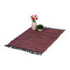 FLICKENTEPPICH - Rot, Leder/Textil (100/60cm) - Relaxdays