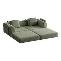 2-SITZER Sofa, 2 in 1 Schlafsofa mit Stauraum und Armlehnen,Chenille,Grün - Grün, Textil (184/69/91cm) - PARAFTA HOME