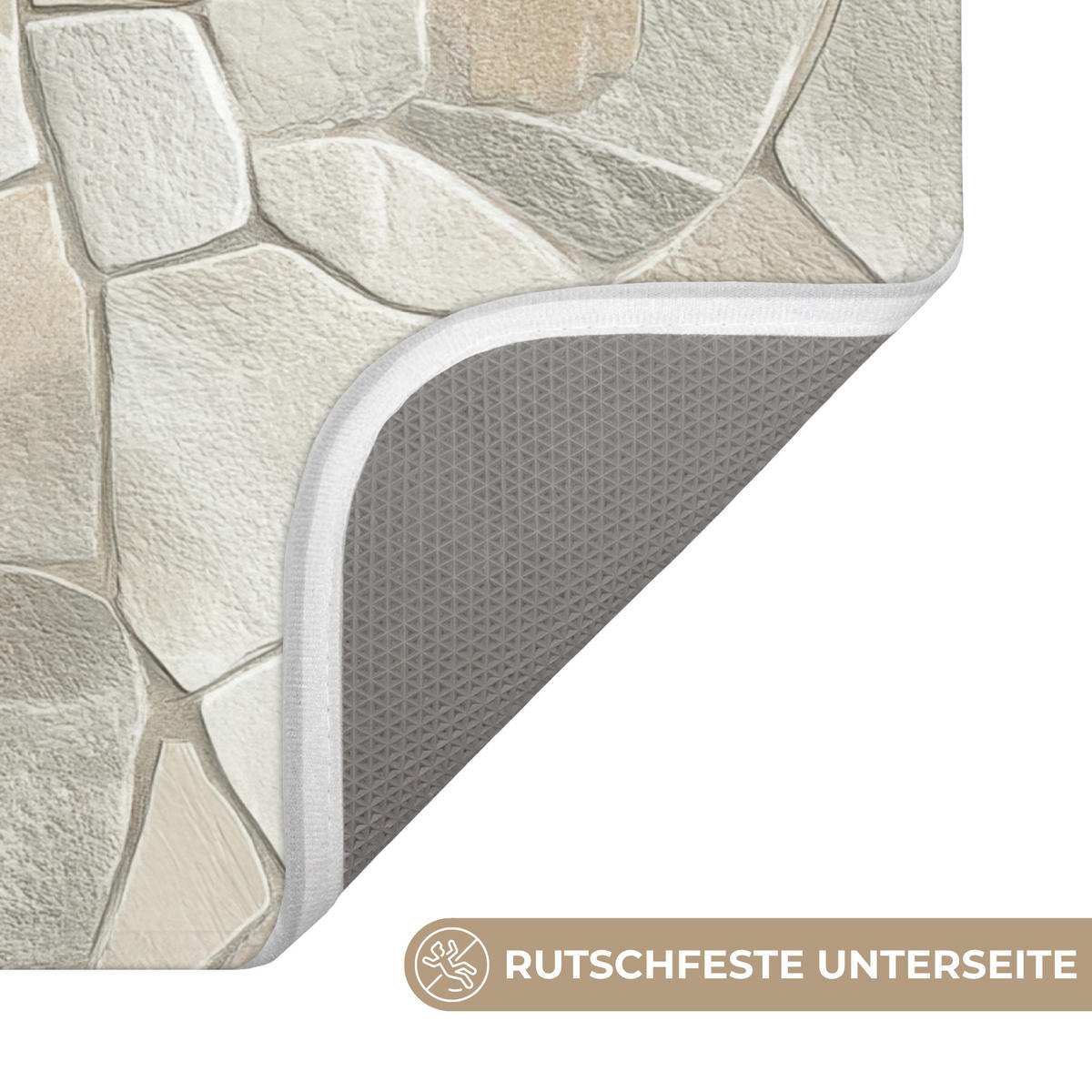 WC-VORLEGER Mosaik - Steine - Beige Toilettenvorleger 55x60 cm - Beige, Kunststoff/Textil (55/1cm) - OnlyWow