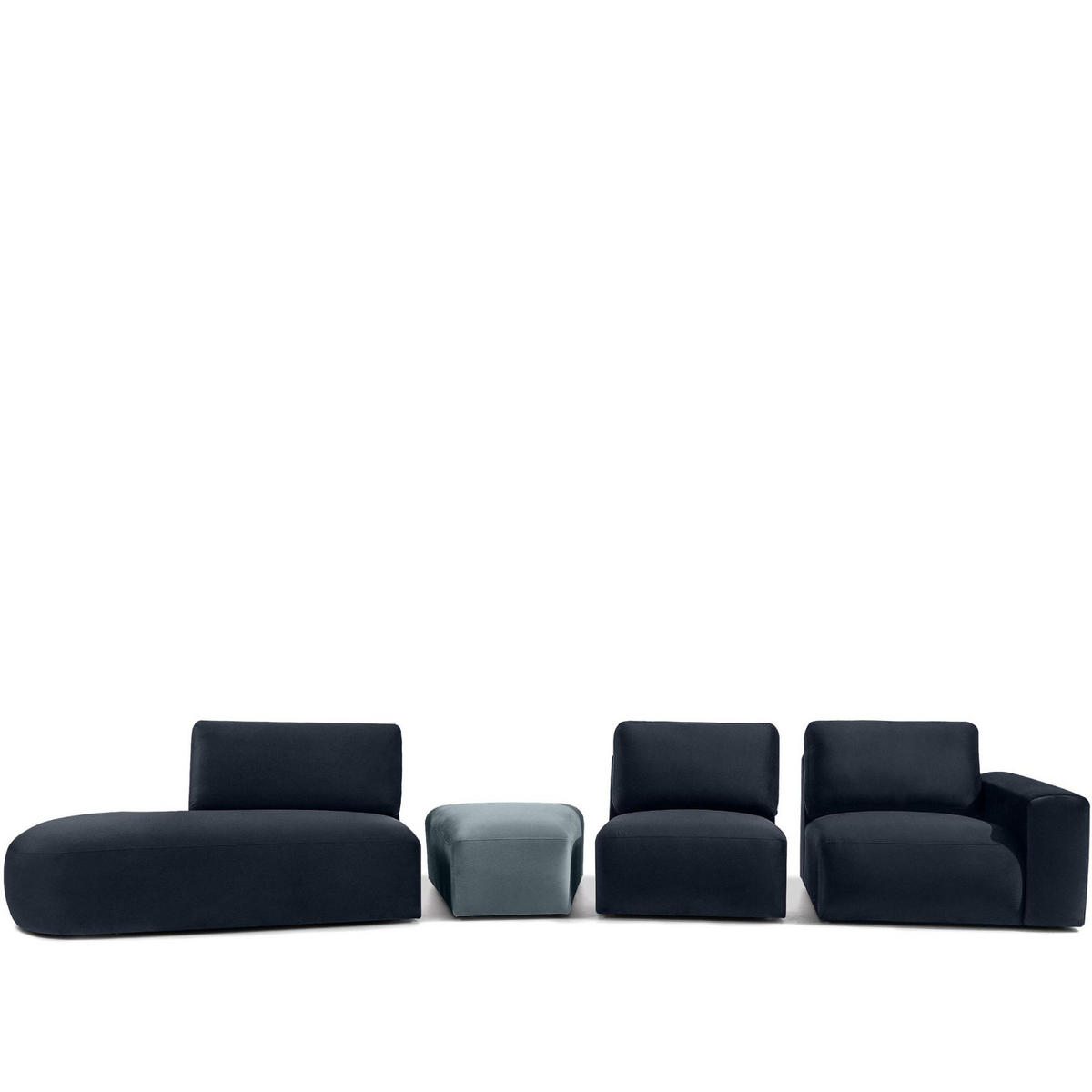 5-SITZER ECKSOFA ZUCCO Velour links, Marineblau - Blau, Textil (430/84/105cm) - KONSIMO®