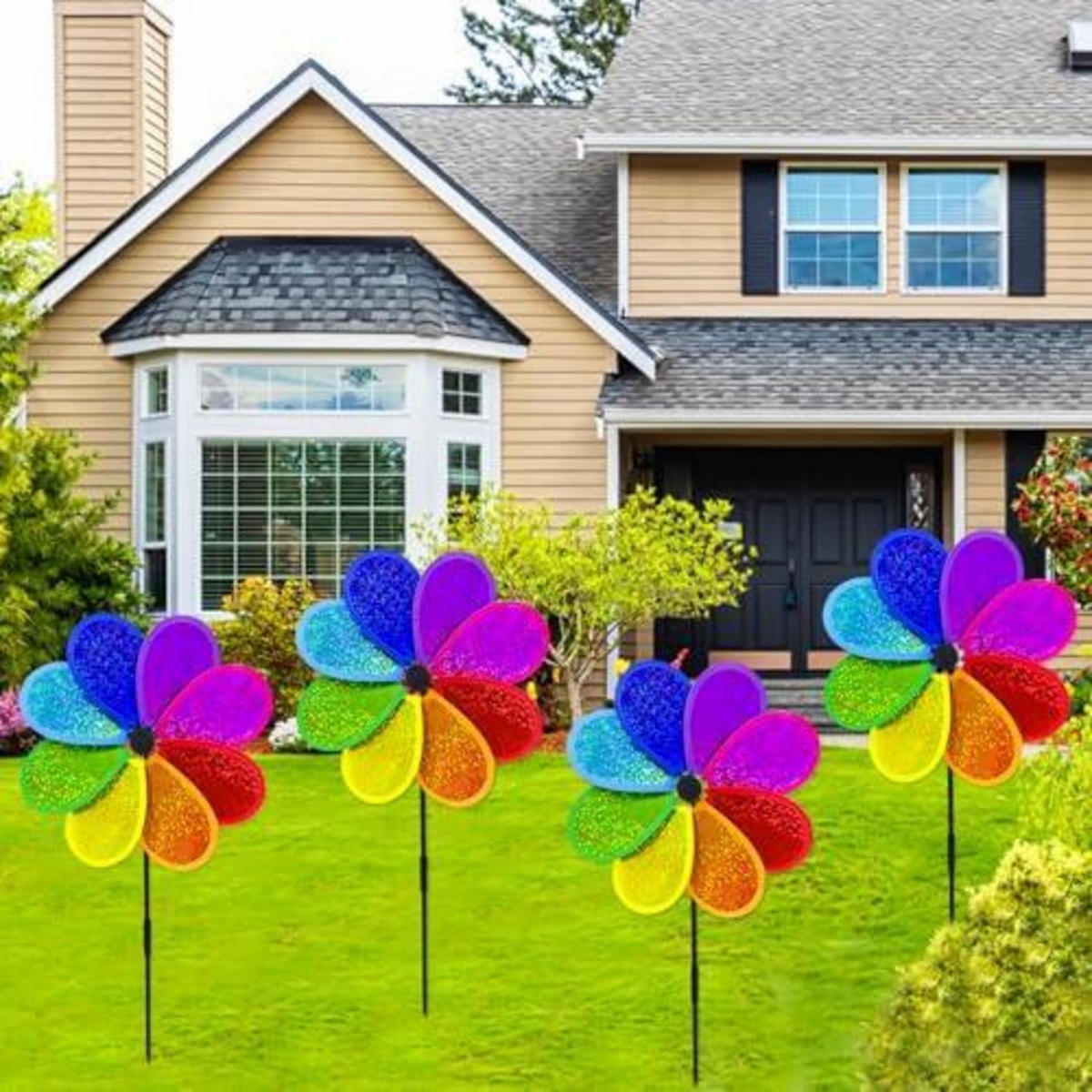WINDSPIEL 4-teiliges Set Regenbogen 30 cm - Multicolor, Kunststoff (70/30/70cm)