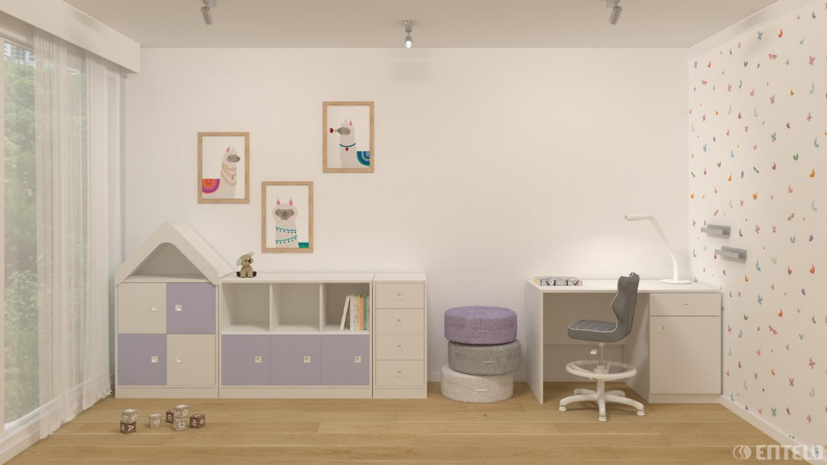 KINDERSTUHL Petit mit Fußstütze - Weiß/Grau, Textil (66/90/66cm) - RAUMHIRSCH FURNITURE