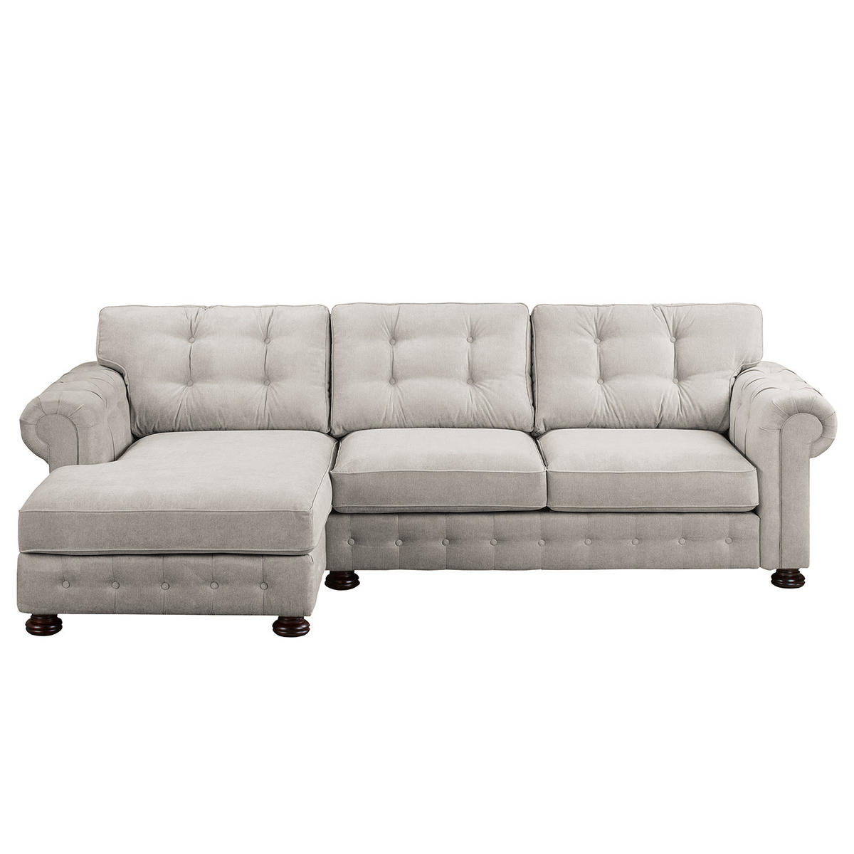 ECKSOFA mit Longchair - Microfaser - Grau, Textil (302/166cm) - home24