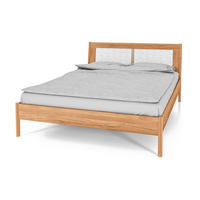 BETT MIT RATTANKOPFTEIL INA 80x200 Kernbuche - Ecru, Holz (80/200cm) - byoak