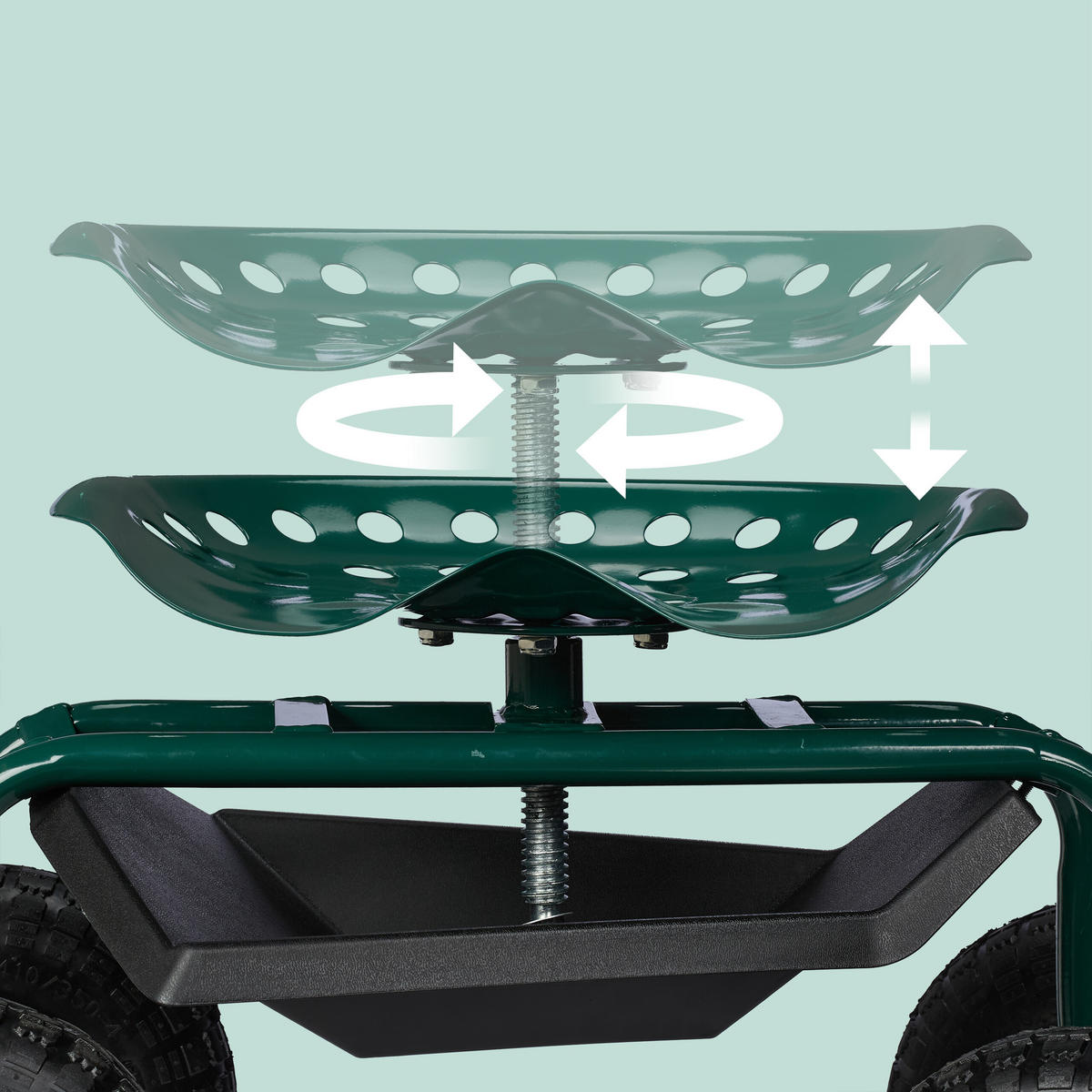 GARTENSITZ - Multicolor, Kunststoff/Metall (45/55/87cm) - Relaxdays