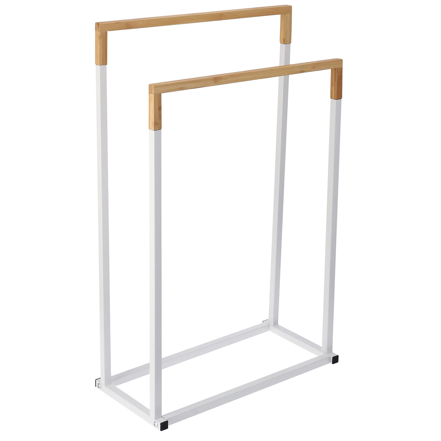 HANDTUCHHÄNGER CD-989313 weiße/braune - Hellbraun/Weiß, Holz/Metall (45/76/22cm) - JuMi