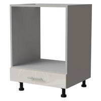 HERDUMBAUSCHRANK Brerra D11K/60 Grau / RAL 9001 creme Hochglanz 60 / 50 / 82cm - Creme/Grau, Holz/Holzwerkstoff (60/82/50cm) - Feldmann-Wohnen