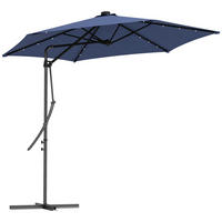 SONNENSCHIRM, Stahl, Polyesterstoff, Blau - Blau, Metall (290/290cm) - Outsunny