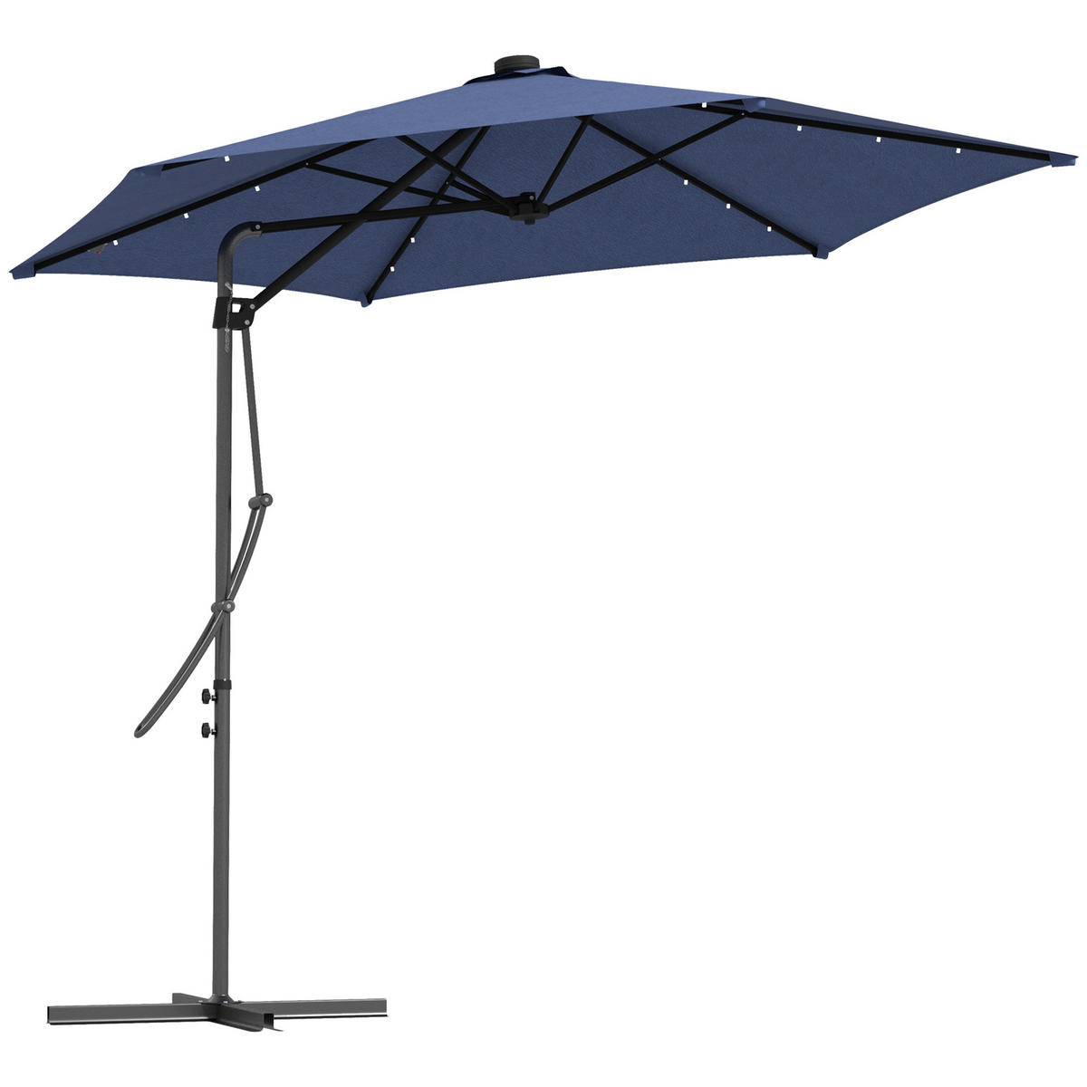 SONNENSCHIRM, Stahl, Polyesterstoff, Blau - Blau, Metall (290/290cm) - Outsunny