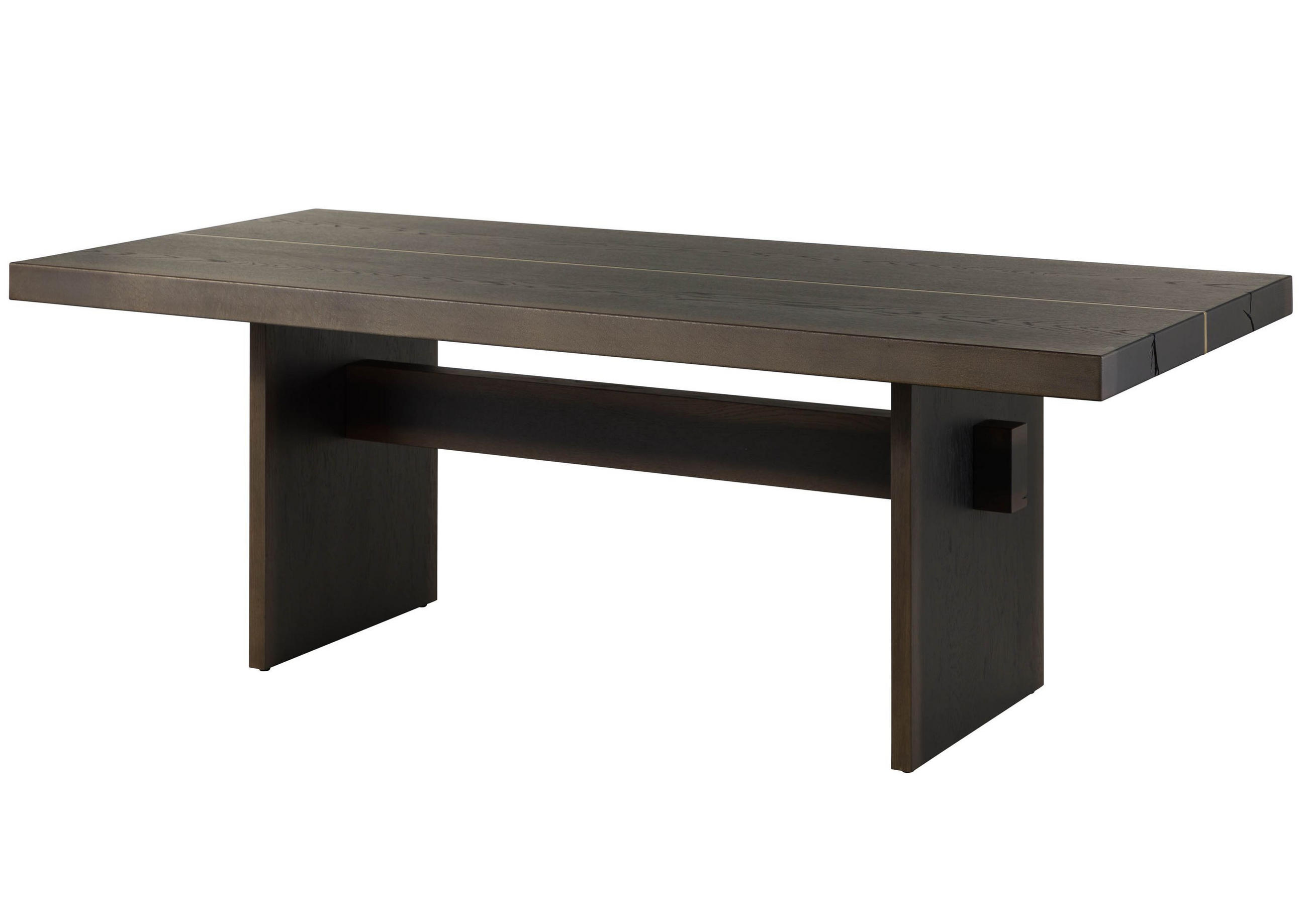 ESSTISCH Eiche 244x100x76 dunkelbraun lackiert BEAMS #81 - Dunkelbraun, Holz (100/244/76cm) - Massivmoebel24